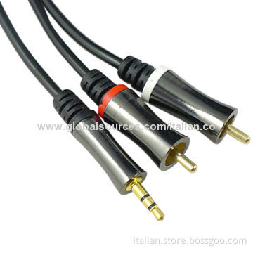High-quality Metal Plug 3.5mm to RCA Cables with Ultra-flexible Rubberized 6.0mm OD PVC Jacket